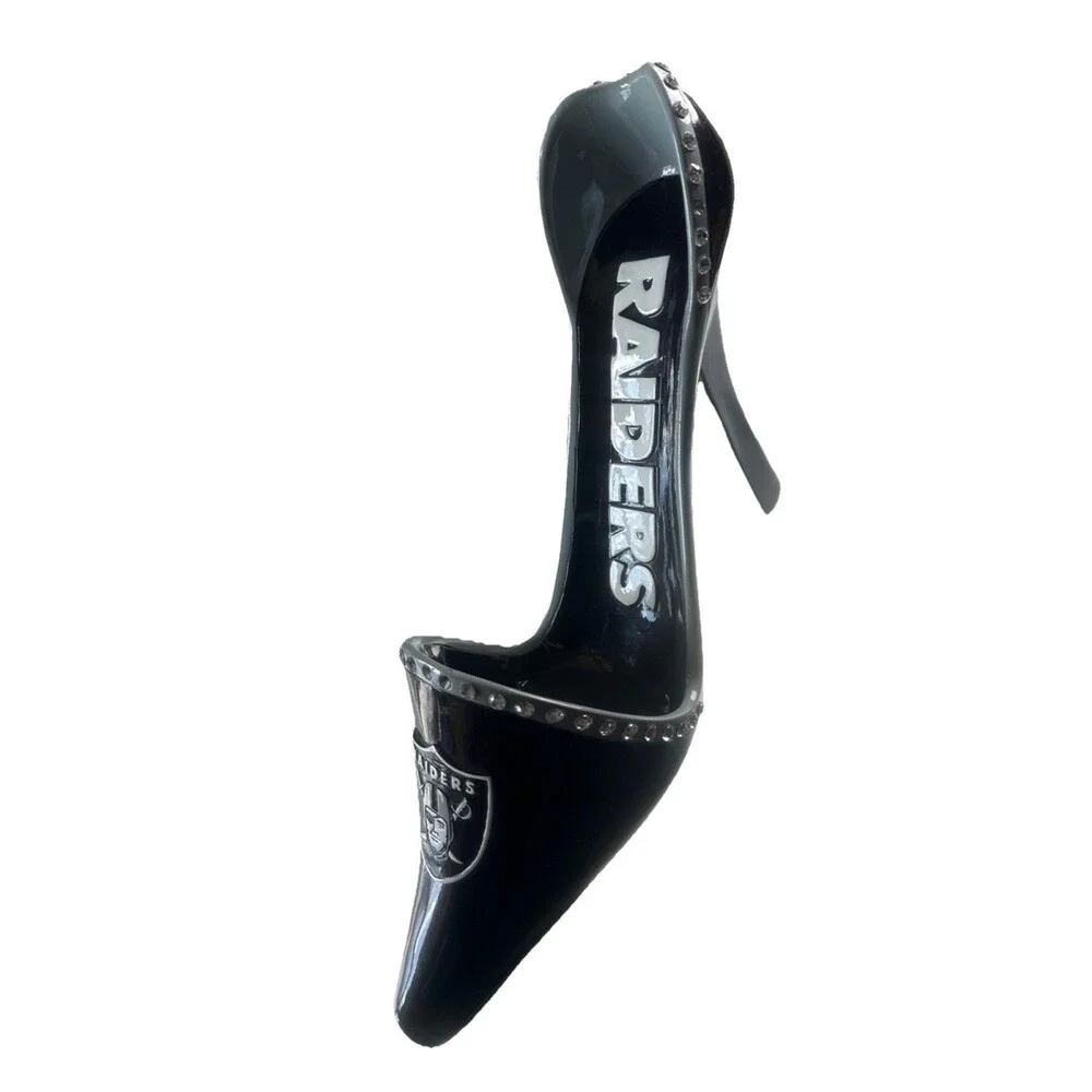 Oakland Raiders NFL Football Decorative High Heel Shoe Wine Bottle Holder